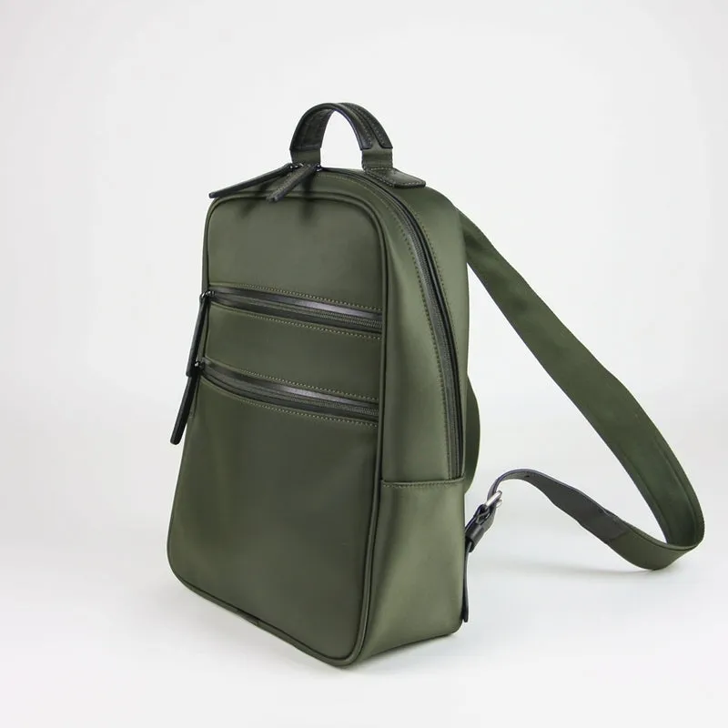 Womens Nylon Backpack Purse Khaki Best Satchel Backpack Nylon School Rucksack for Ladies