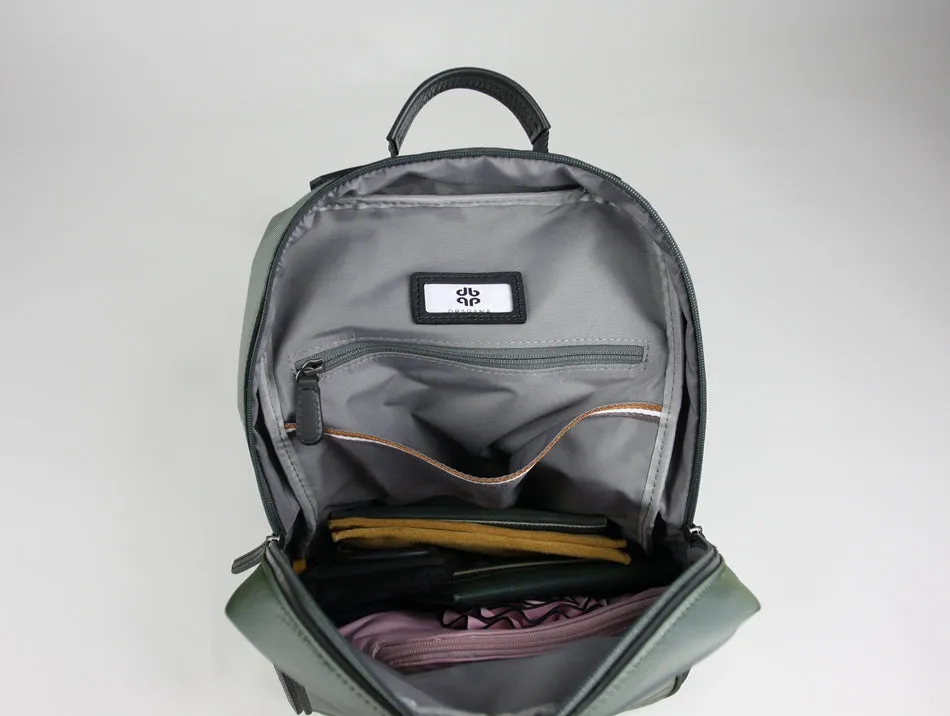 Womens Nylon Backpack Purse Khaki Best Satchel Backpack Nylon School Rucksack for Ladies