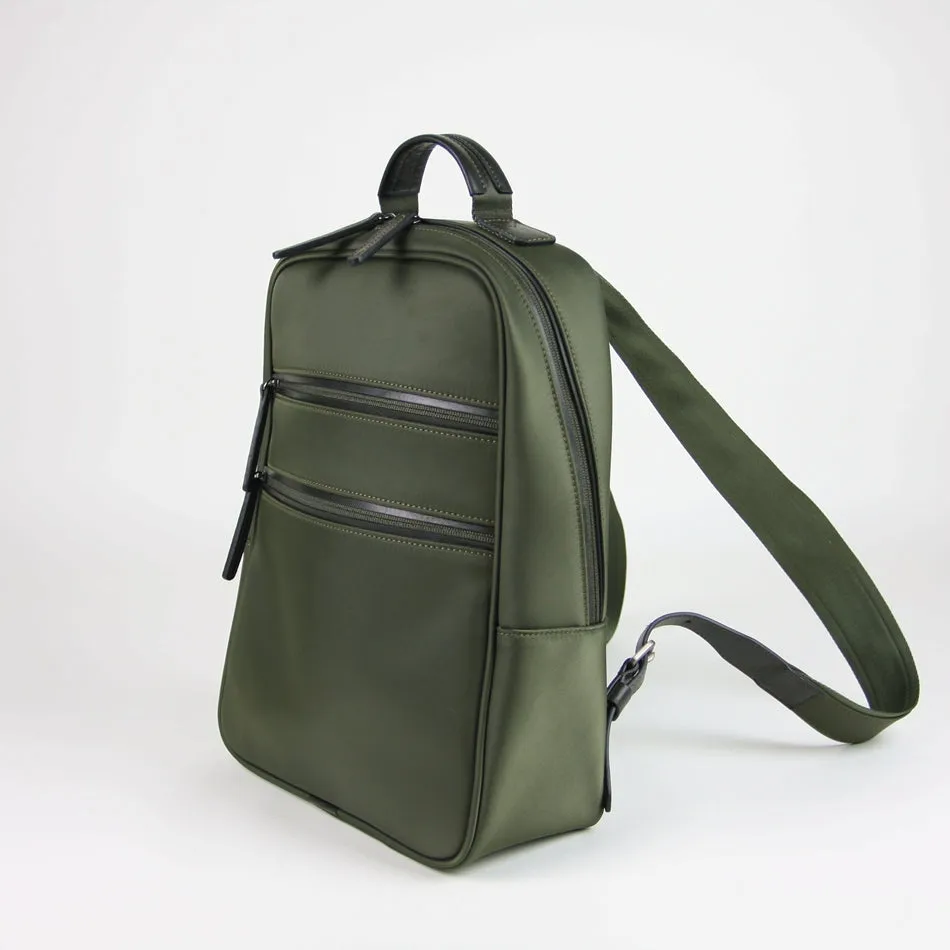 Womens Nylon Backpack Purse Khaki Best Satchel Backpack Nylon School Rucksack for Ladies