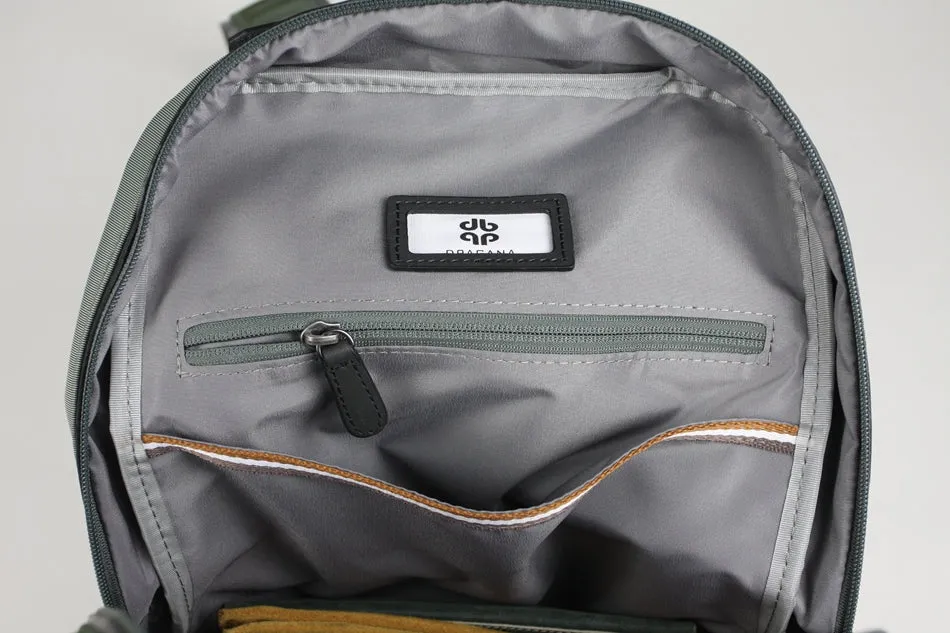 Womens Nylon Backpack Purse Khaki Best Satchel Backpack Nylon School Rucksack for Ladies