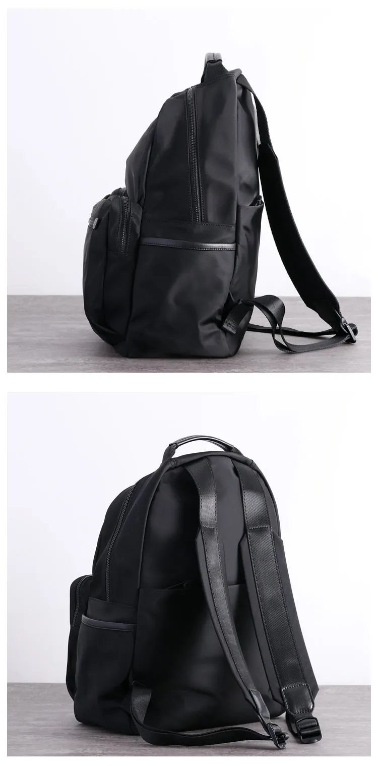 Womens Nylon Laptop Backpack Large Travel Backpack Purse Nylon Black School Rucksack for Ladies