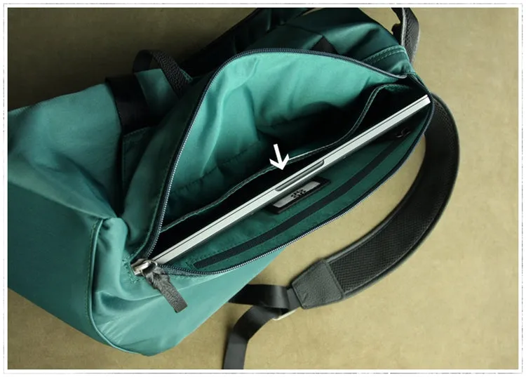 Womens Nylon Large Backpack Purse Dark Green Nylon Travel Backpack School Rucksack for Ladies