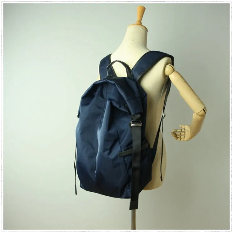 Womens Nylon Large Backpack Purse Navy Nylon Travel Backpack School Rucksack for Ladies