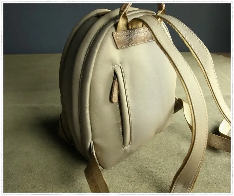 Womens Nylon Small Backpack Purse Light Gray&Yellow Best Mini Backpack Purse Nylon Rucksack for Ladies