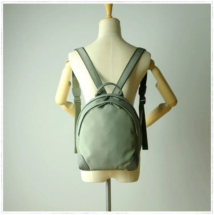 Womens Nylon Small Backpack Purse Light Gray&Yellow Best Mini Backpack Purse Nylon Rucksack for Ladies