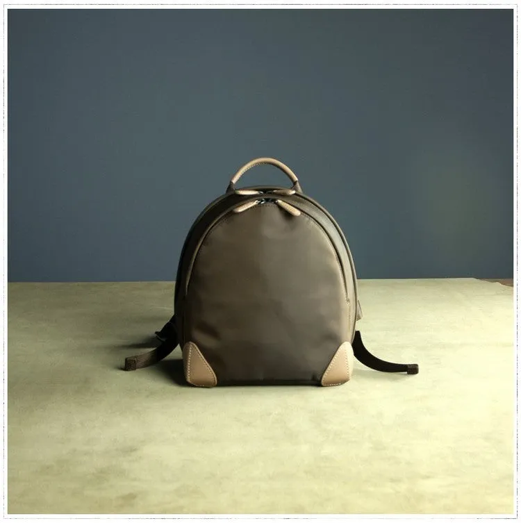 Womens Nylon Small Backpack Purse Light Gray&Yellow Best Mini Backpack Purse Nylon Rucksack for Ladies