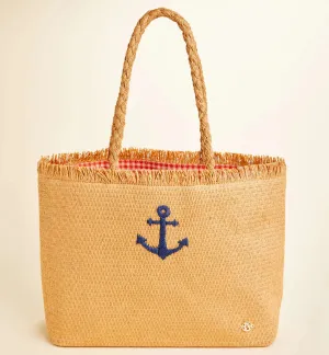 Woven Straw Tote Anchor